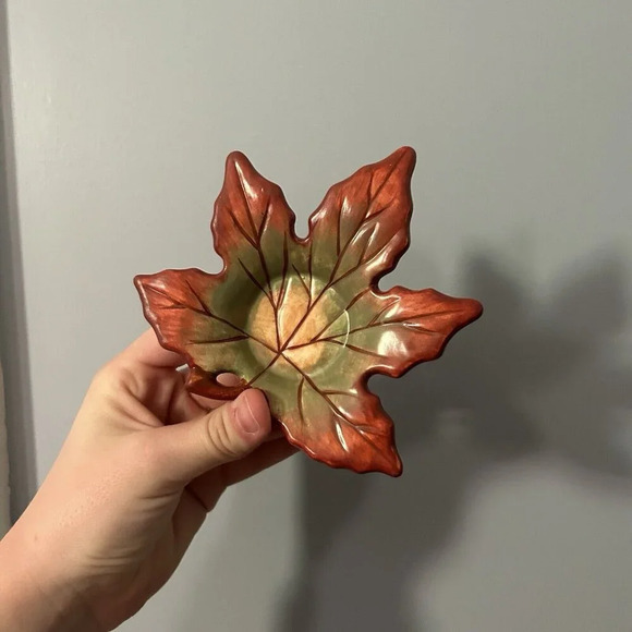 Yankee Candle Autumn Maple Leaf Shaped Tealight Holder Fall Winter Holiday - Picture 1 of 6